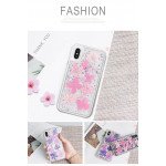 Wholesale iPhone Xr 6.1in Luxury Glitter Dried Natural Flower Petal Clear Hybrid Case (Silver Pink)